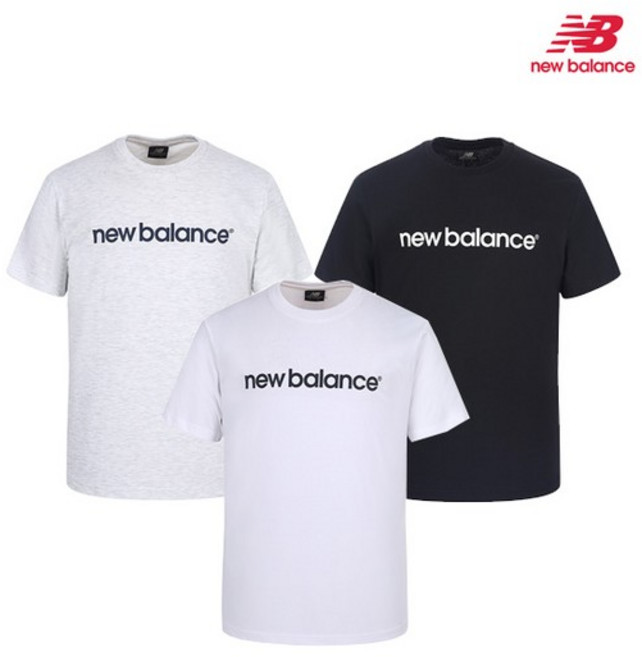 남녀공용 레터로고 반팔티 NBNEE31113 3종택1