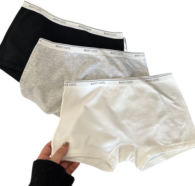 젬버트 슬림핏 순면 고탄력 면스판 여성 사각팬티 3종세트