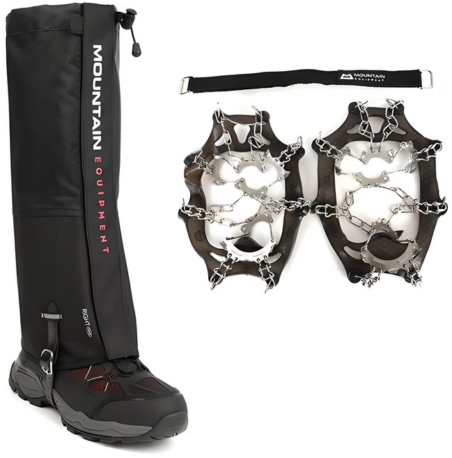 LIBERO 리자드 체인 아이젠 + 리암 스패츠 세트, 블랙아이젠 + 블랙스패츠