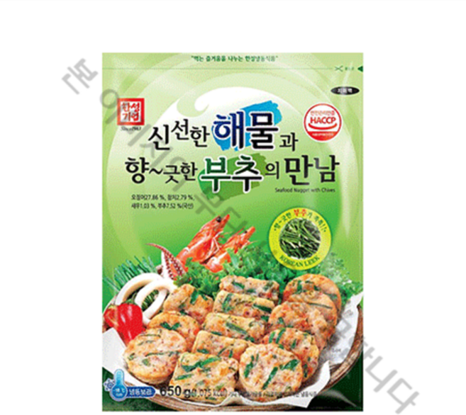[본사직영/한성기업] 동그랑땡 해물부추만남 650g, 1개