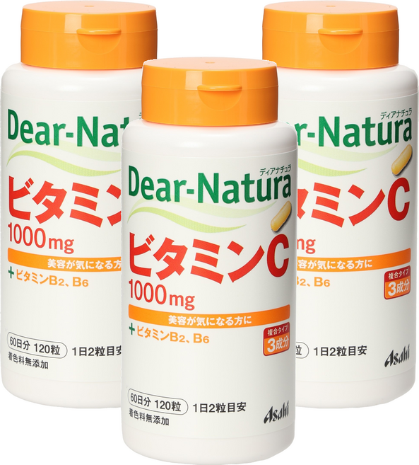 Asahi 디어 내츄라 비타민C 1000mg 캡슐, 3개, 120정