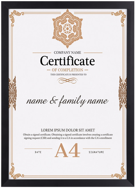 olivet 내추럴 우드 인테리어 액자 벽걸이 탁상용 겸용 무타공 사진틀 A4, 1개, 검정색