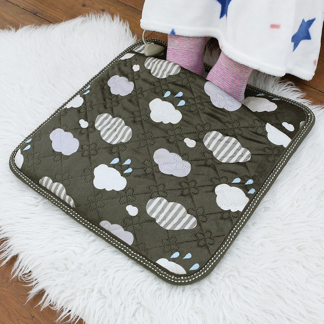 디누스 한일전기 극세사 구르미 전기 발방석, 그레이, 극세사 구르미 그레이 발방석