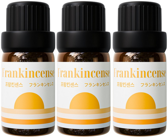 1+1+1 천연 유기농 아로마오일 에센셜오일, 유기농 프랑킨센스오일, 10ml, 3개