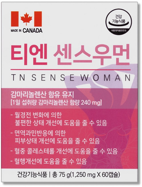티엔 센스우먼 여성갱년기 PMS 감마리놀렌산 포뮬러 60캡슐, 1개, 60회분