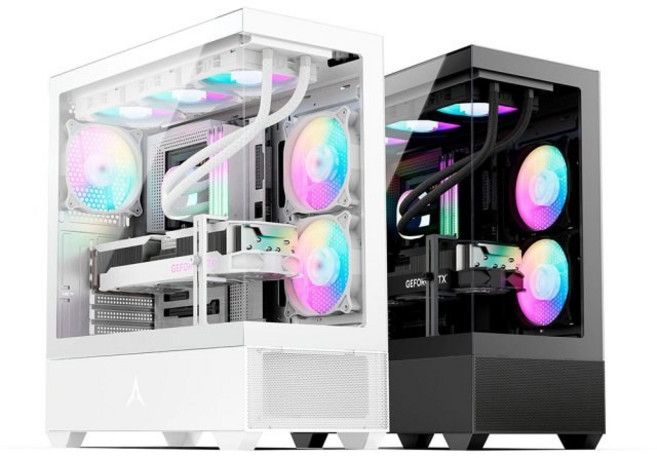 앱코 U30 마린 리버스 미들타워 강화유리 케이스 블랙, 1개