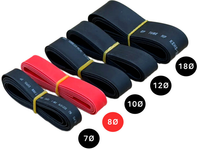 이음케이블 국산 열 수축튜브 7파이 8파이 10파이 12파이 18파이 전선 케이블 배선 보호 정리 마감 컬러튜브, 1개