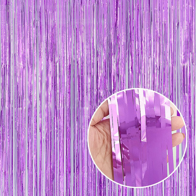 파티팡 은박 수술 파티커튼 파티장식 5개, 연퍼플