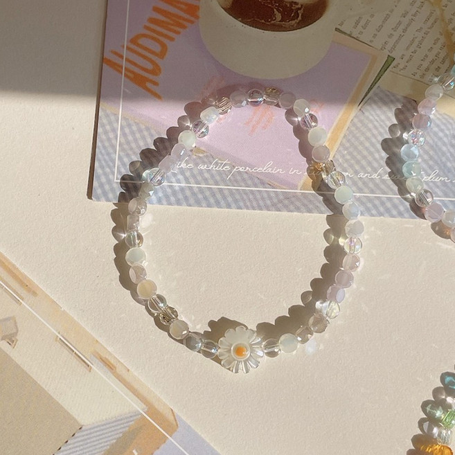 데이지 플라워 컬러 오팔 비즈 팔찌 (3type)
