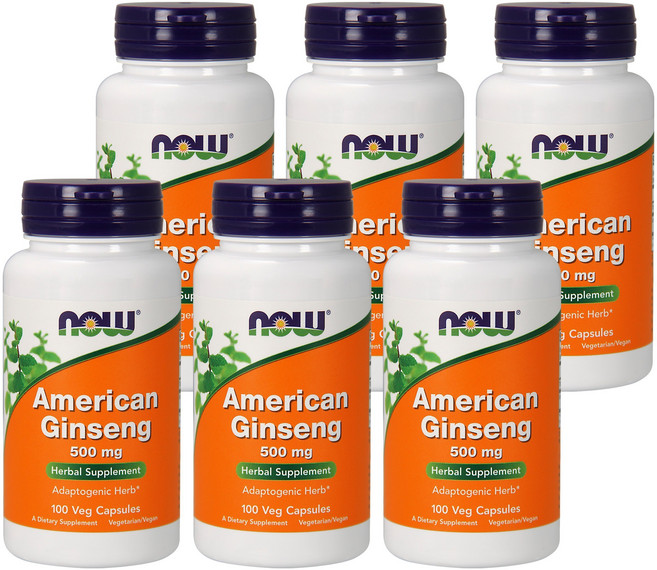 NOW Foods 花旗蔘素食膠囊 500mg, 100顆, 6罐