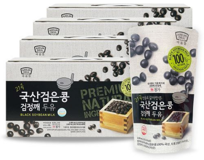 아름뜰 맷돌로 갈아만든 국산검은콩 검정깨두유, 180ml, 80개