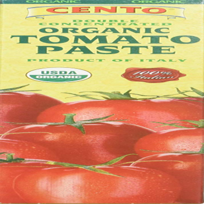 Cento Organic Double Concentrated Tomato Paste In a Tube 4. 센토 유기농 이중 농축 튜브형 토마토 페이스트 4.56온스(12개 팩, 129g, 12개