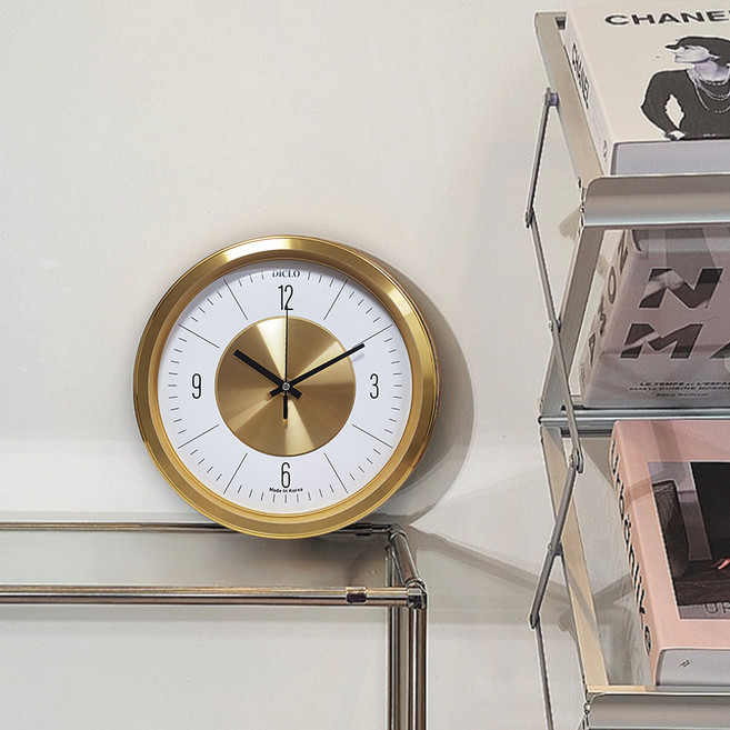 디클로 모던필즈 명품 디자인 무소음 벽시계 거실 인테리어, 골드