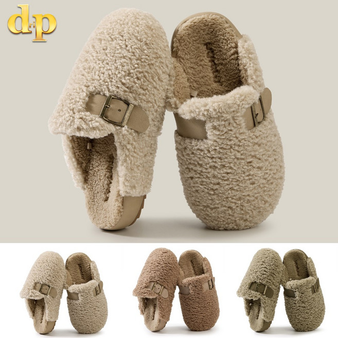 드리프 리테즈 털슬리퍼 겨울 양털 털 슬리퍼 실내화 사무실 학교 여성 방한 뮬 블로퍼