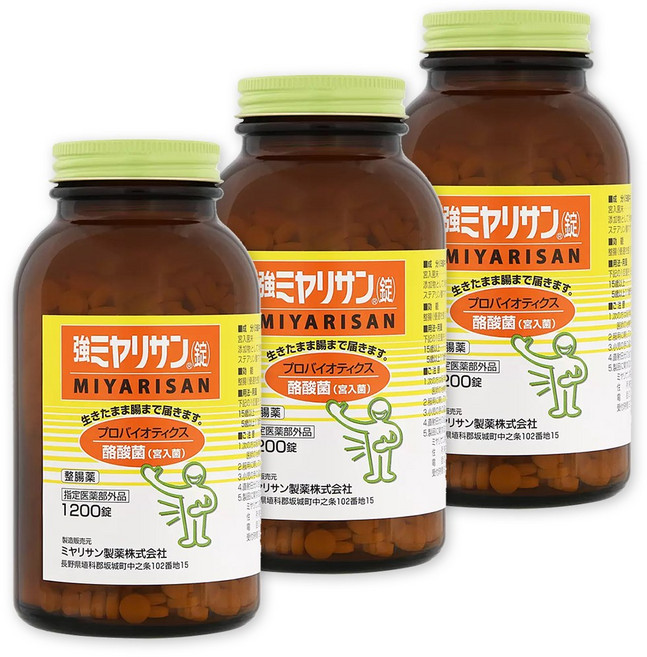 강 미야리산 낙산균 일본 유산균 프로바이오틱스 미아리산, 1200정, 3개