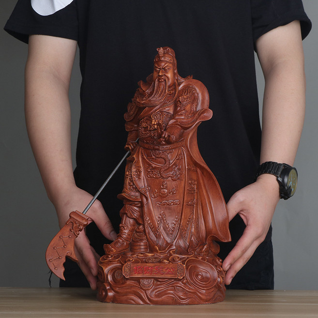 關公佛像擺件武關公大廳, 木色1522