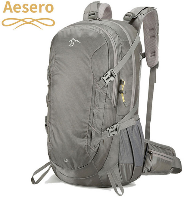 Aesero 등산배낭 아웃도어 초경량 대용량 40L 등산가방 남자 여성 배낭 백팩, 그레이