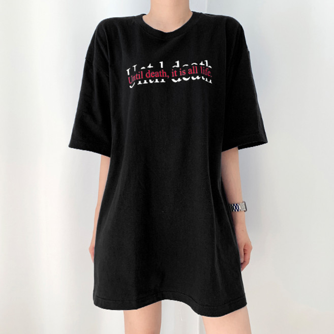 티데일리 남녀공용 언틸데스 오버핏 17수 라운드 반팔 티셔츠