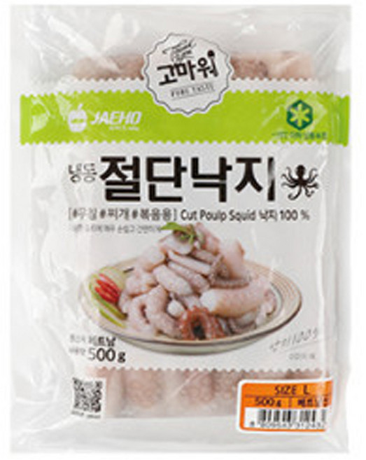 냉동 절단낙지, 2개, 500g