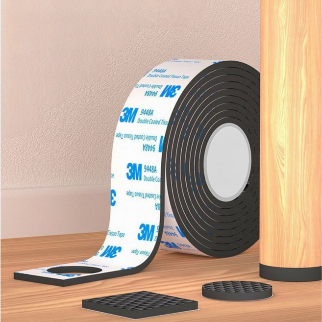 베리본 의자 발커버 소음방지 미끄럼방지 커버 바닥긁힘방지 테이프, 6cm, 6mm, 1개