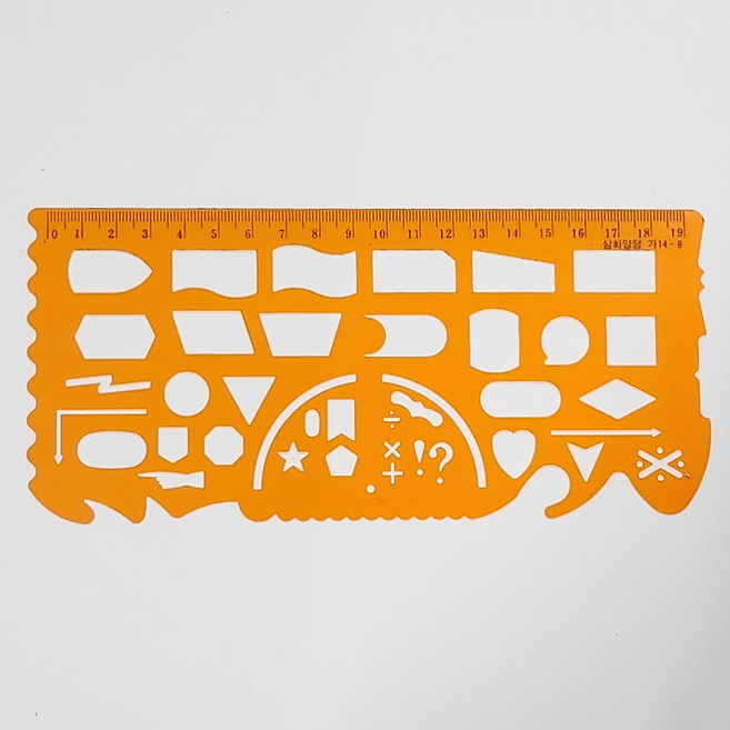 모양자 도형자 제도모형자, 2개, 오렌지