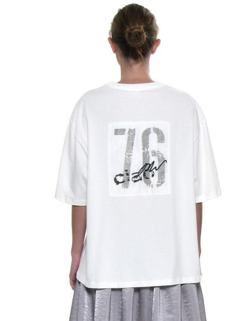 파르티멘토 우먼 차오 벨라 76 패치 숏슬리브 티 화이트