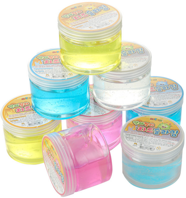 미래와사람 액체컬러 치즈 슬라임 4종 x 2p 세트, 분홍 + 파랑 + 투명 + 노랑, 1세트