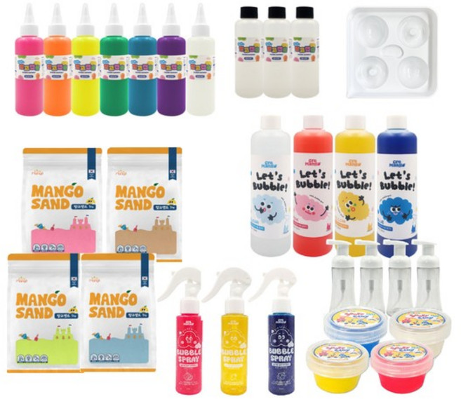 키즈망고 촉감 모래 도너츠 물감 클레이 놀이 멀티 세트, 없음
