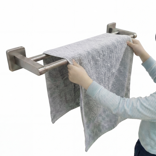 무타공 수건걸이 빠른 건조, 그레이, 1개