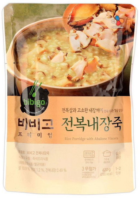 비비고전복내장죽 420G씨제이제일제당(주), 1개, 420g