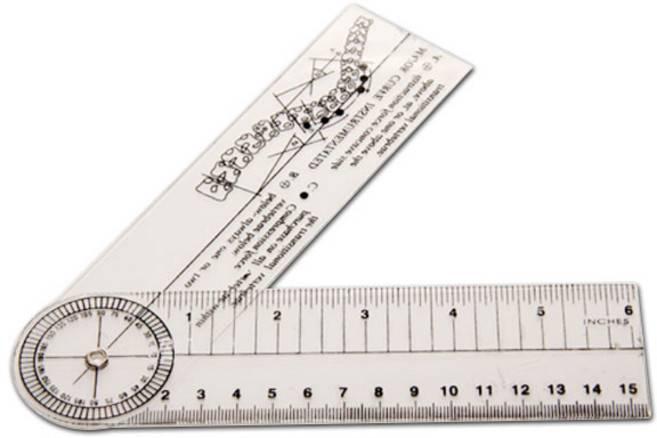 곤요메타PVC15cm/고니어미터 고니오미터 의료용 각도기 각도자, 단품, 1개