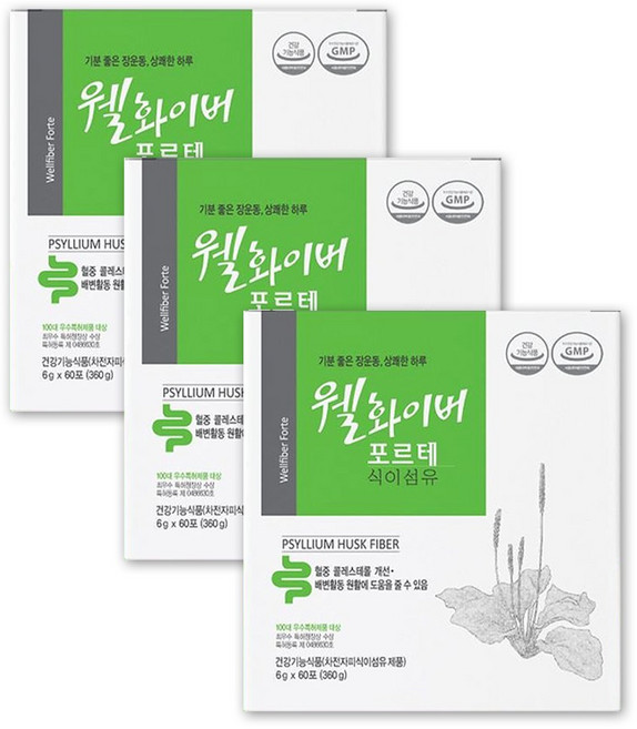 웰화이버 포르테 6g 60포, 360g, 3개