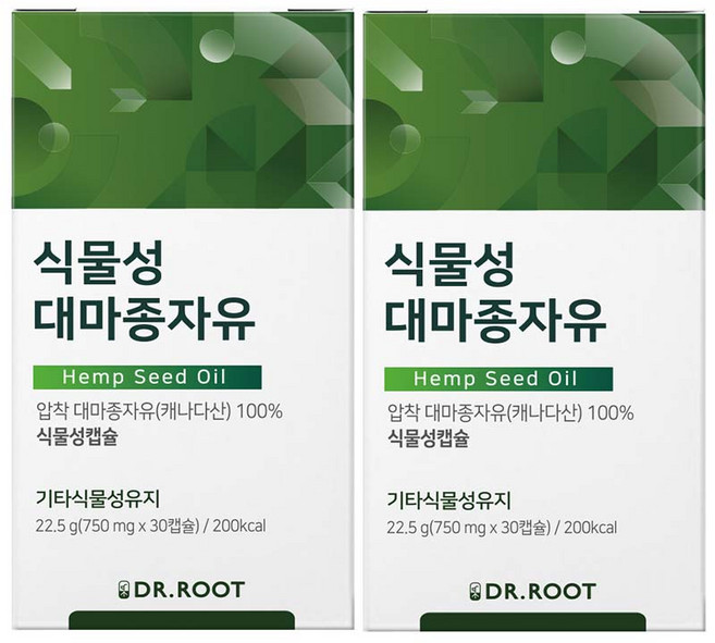 냉압착 대마종자유 햄프씨드 오일 식물성캡슐 오메가3 대마씨유, 30정, 2개