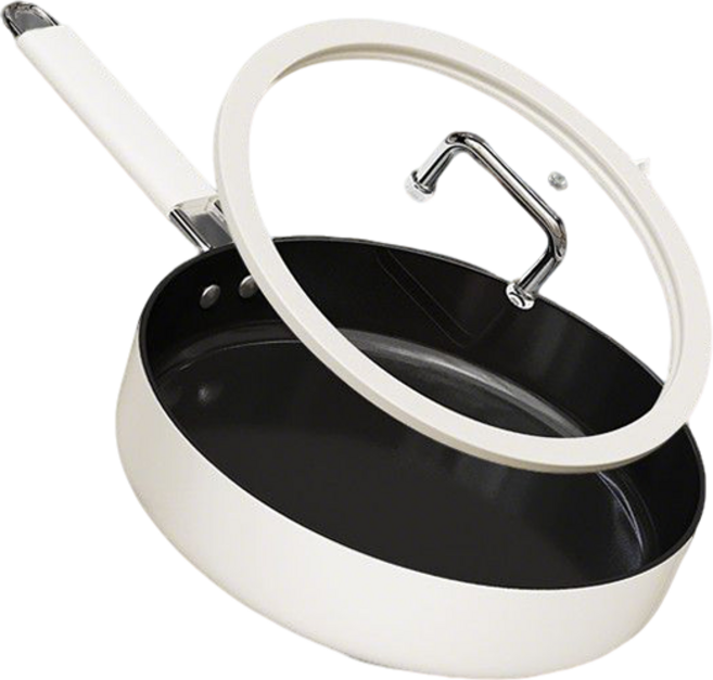 콜콜러브 티타늄 세라믹 프라이팬 편수냄비 후라이팬 논스틱 팬 냄비 + 유리 뚜껑, 1개, 24cm