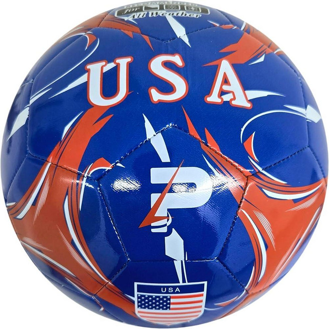 PLAYPRO 컨트리 트레이닝 축구공 - 엘리트 에디션 모든 연령용 사이즈 2 3 4 5 플래그 볼 [호환], 미국 - 블루