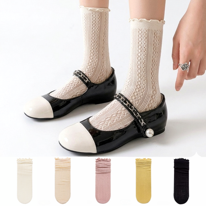 담이즈 여자 슬림핏 프릴 패션 양말세트