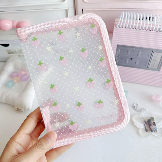 미소데이샵 A6 일러스트 파일 보관함 지퍼 스티커 정리 다용도 다꾸 문구, 1개, 베리