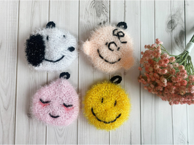 주방 설거지 수세미 4p(스누피+찰리+어피치+스마일), 1개