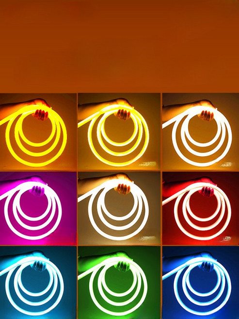 LED 네온 줄조명 방수 회전 야외 분위기 라인 방수 방열 라이트 발광, 옐로우 5m