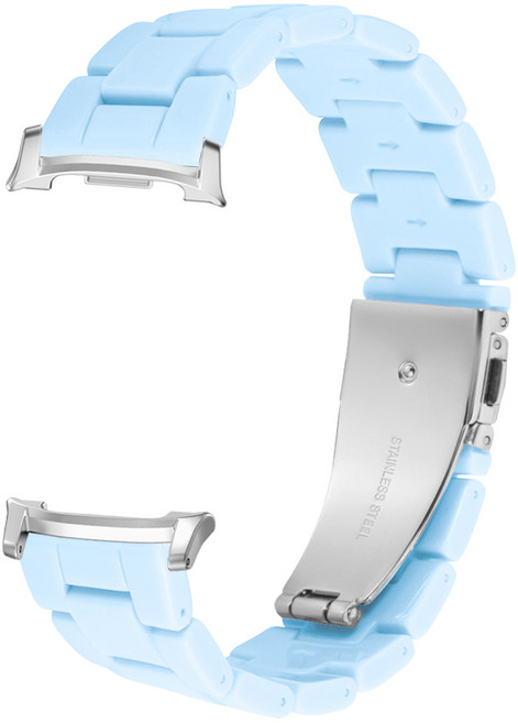 더조은셀러 갤럭시워치8 44 40 클래식 호환 커넥프리 컬러체인 스트랩 시계줄 밴드, 스카이블루