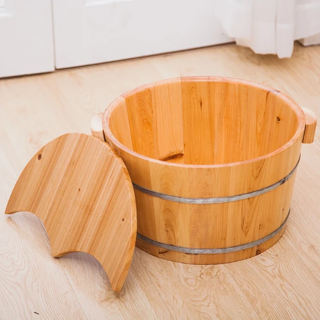 히노끼 족욕통 발 원목 족욕기 족욕 나무통 발찜질 족탕기 편백나무 대야, 21cm