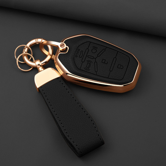 HAKO 소프트 가죽TPU 차키케이스+키홀더 (쌍용 KG호환), SS-03, 블랙