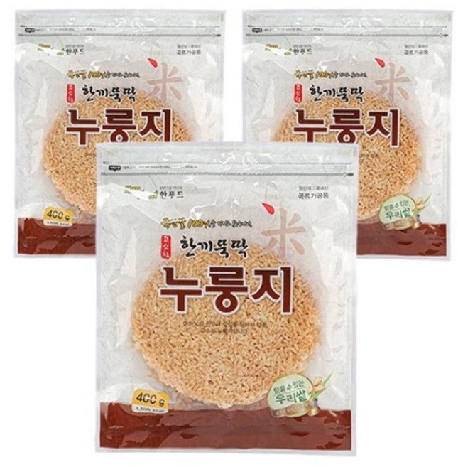 한푸드 한끼뚝딱누룽지 400g, 3개