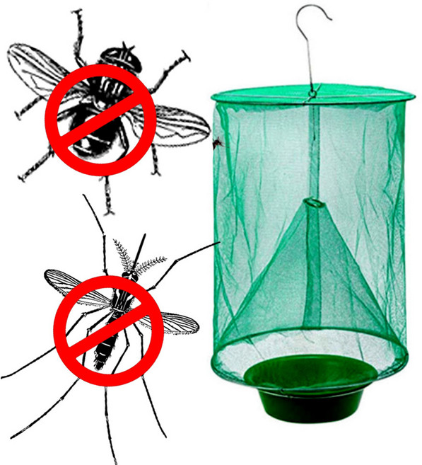 파리 포집기 트랩 포집망 벌레 퇴치 축사용 해충 포충기, 걸이형, 그물망+통