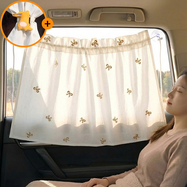 세이보링 차량용 햇빛가리개, 1개, 리본