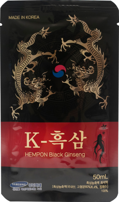 K흑삼 저온증숙 사포닌 6년근 고려인삼 홍삼 흑삼 흑삼진액 흑삼액 30포 [원산지:국산(강원도)], 1개, 50ml