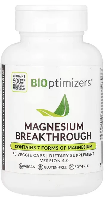 BIOptimizers 마그네슘 브레이크스루 500mg 7종 마그네슘복합체 Magnesium Breakthrough, 50정, 6개 - 쿠팡