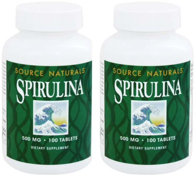 [Source Naturals] 스피루리나 500 mg 500 타블렛 2 SET, 500정