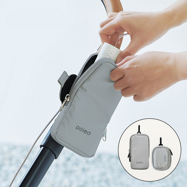 KC인증 폴레드 에어러브 통풍시트 전용 보조배터리 파우치, 폴레드파우치 미니, 그레이