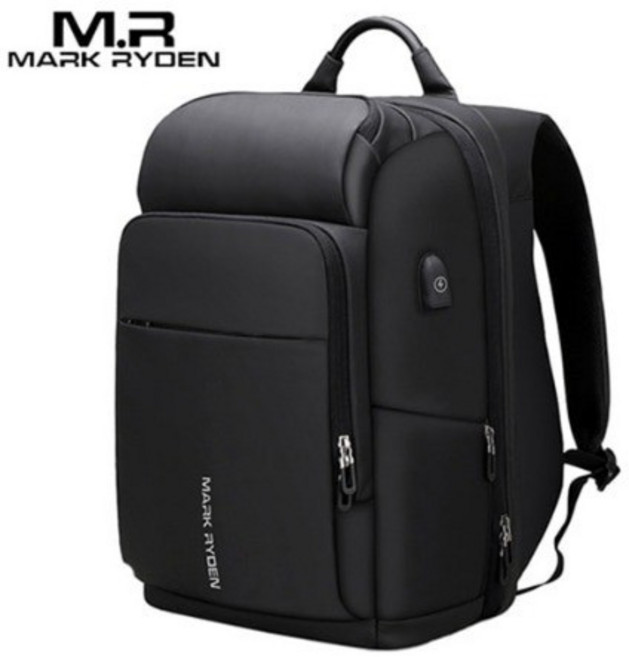스마트 충전 노트북 학생 직장인 백팩 MR0037B, 블랙-M